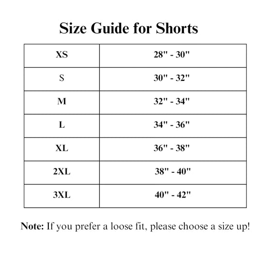 BJJ No Gi Shoyoroll Batch 143 Malibu training fitted shorts size guide from XS to 3XL