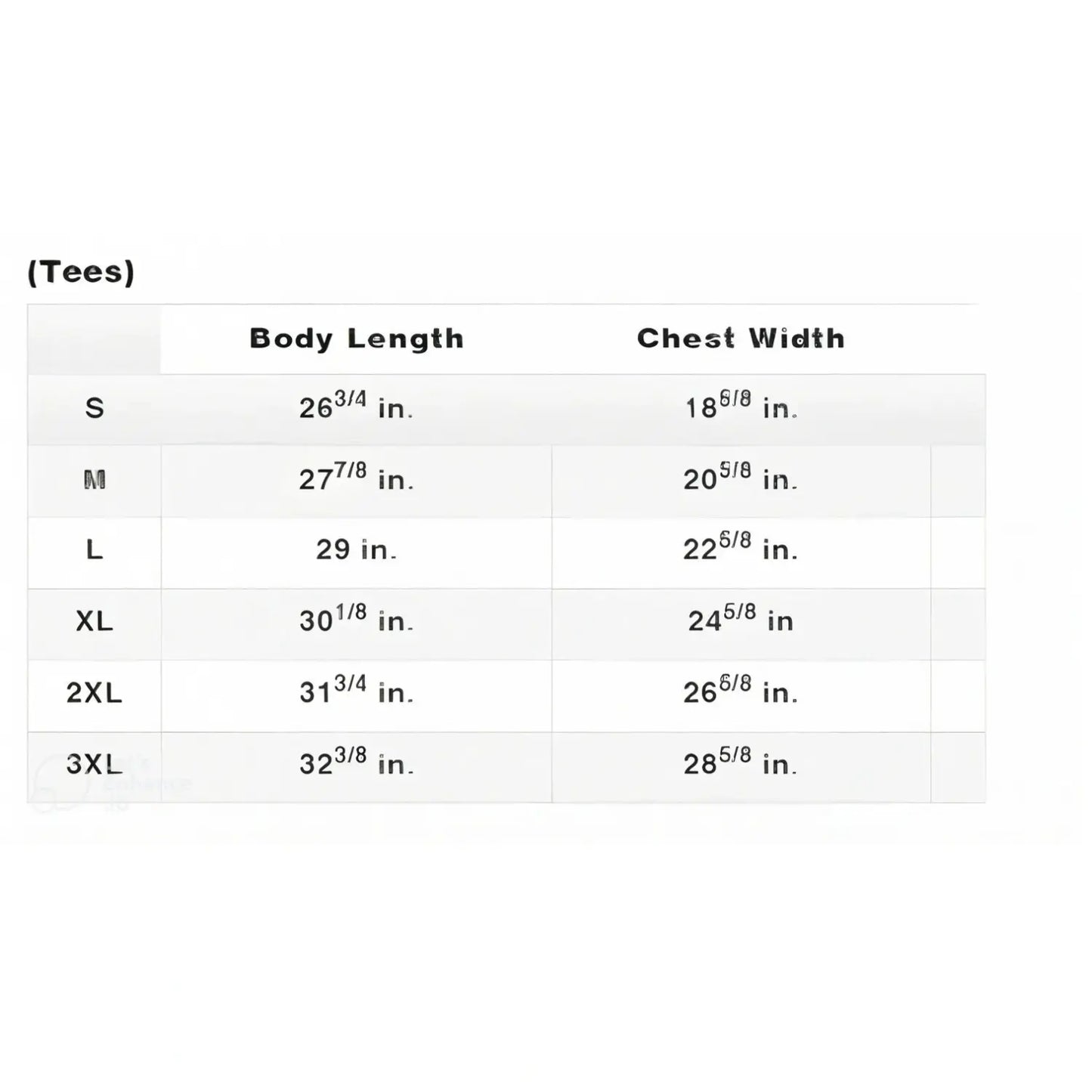 Shoyoroll 2019 Q4 White Ranked Short Sleeve Rash Guard size chart with body length and chest width measurements