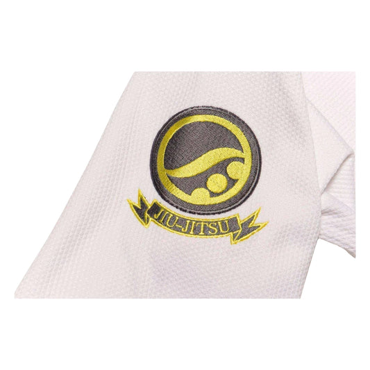 Shoyoroll Cut Batch 75 SIX BJJ Gi sleeve patch and Jiu-Jitsu embroidery detail