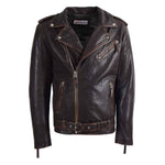 Mens Real New Zealand Leather Biker Style Jacket
