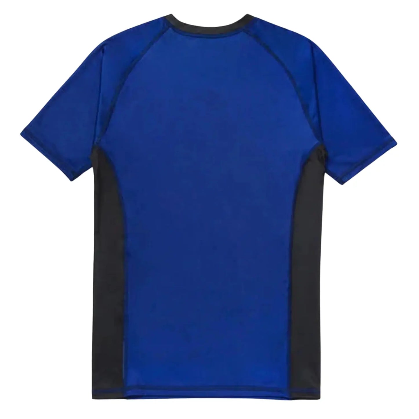 2022 Ranked No-Gi Jiu Jitsu Rash Guard blue short sleeve BJJ compression shirt back view