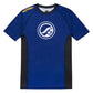 2022 Ranked No-Gi Jiu Jitsu Rash Guard blue short sleeve BJJ compression shirt front view
