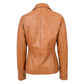 Brown Womens Classic Three Button Leather Blazer