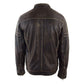 Mens Real Leather Biker Jacket Vintage Rub Off Effect