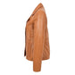 Brown Womens Classic Three Button Leather Blazer