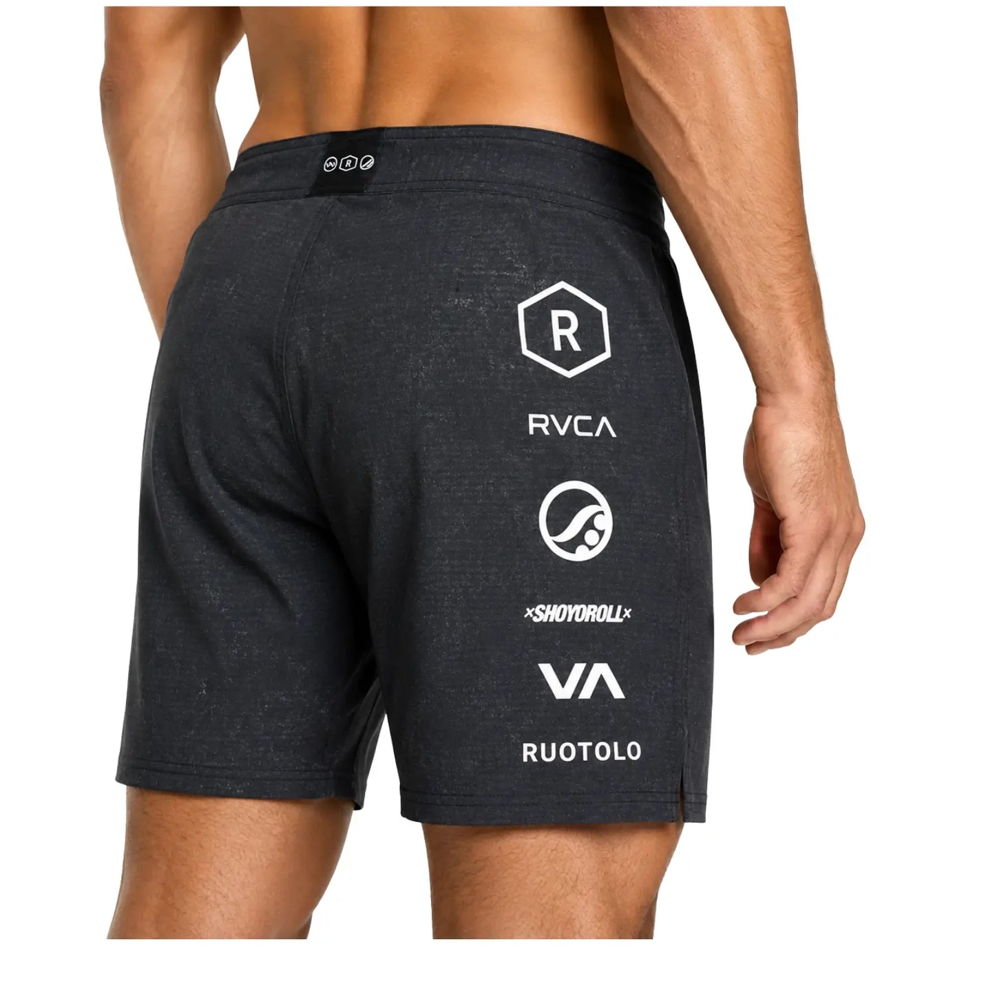 Batch 143 Malibu MMA training shorts back view in black