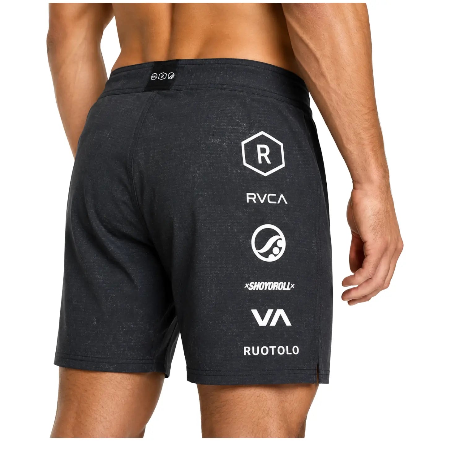 Batch 143 Malibu MMA training shorts back view in black