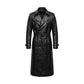 The Ashford Men's Genuine Sheepskin Black Leather Trench Coat