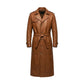 The Harlow Men's Brown Cowhide Leather Trench Coat