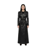 The Vivienne Women's Black Cowhide Leather Trench Coat