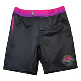 BJJ No Gi Shoyoroll Batch 143 Malibu training fitted shorts black back view with Shoyoroll logo