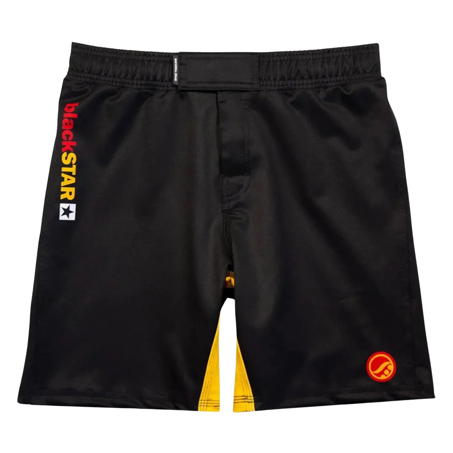 BJJ No Gi Shoyoroll Batch 146 BlackSTAR retro training fitted shorts front view in black