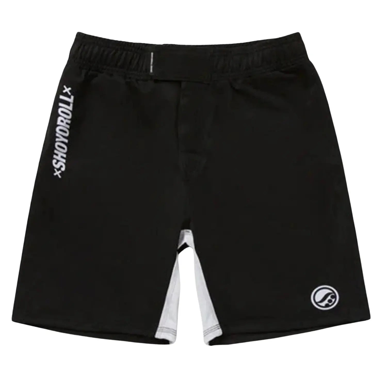 BJJ No Gi Shoyoroll RSS 23 training fitted shorts black front view