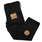 Black Brazilian Jiu-Jitsu Gi pants close-up with reinforced stitching and logo