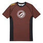 Brown No-Gi Jiu Jitsu Rash Guard short sleeve BJJ IBJJF training shirt front view