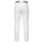 Custom full-length baseball pants with back pockets and red side stripes