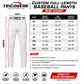 Custom full-length baseball pants with red side stripe side view