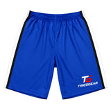 Custom blue hockey pant shells with TricoGear logo for ice hockey players