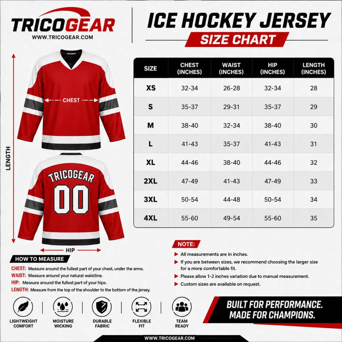 Custom Ice Hockey Game Day Away Jersey – Personalized Team Hockey Jersey