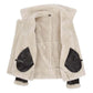 Interior view of the Men's Classic B3 Original Sheepskin Jacket showing full white shearling lining and leather pocket trims.