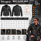Men’s classic biker leather jacket size chart with measurements