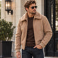 Men’s genuine leather B3 flight jacket with shearling collar worn by male model