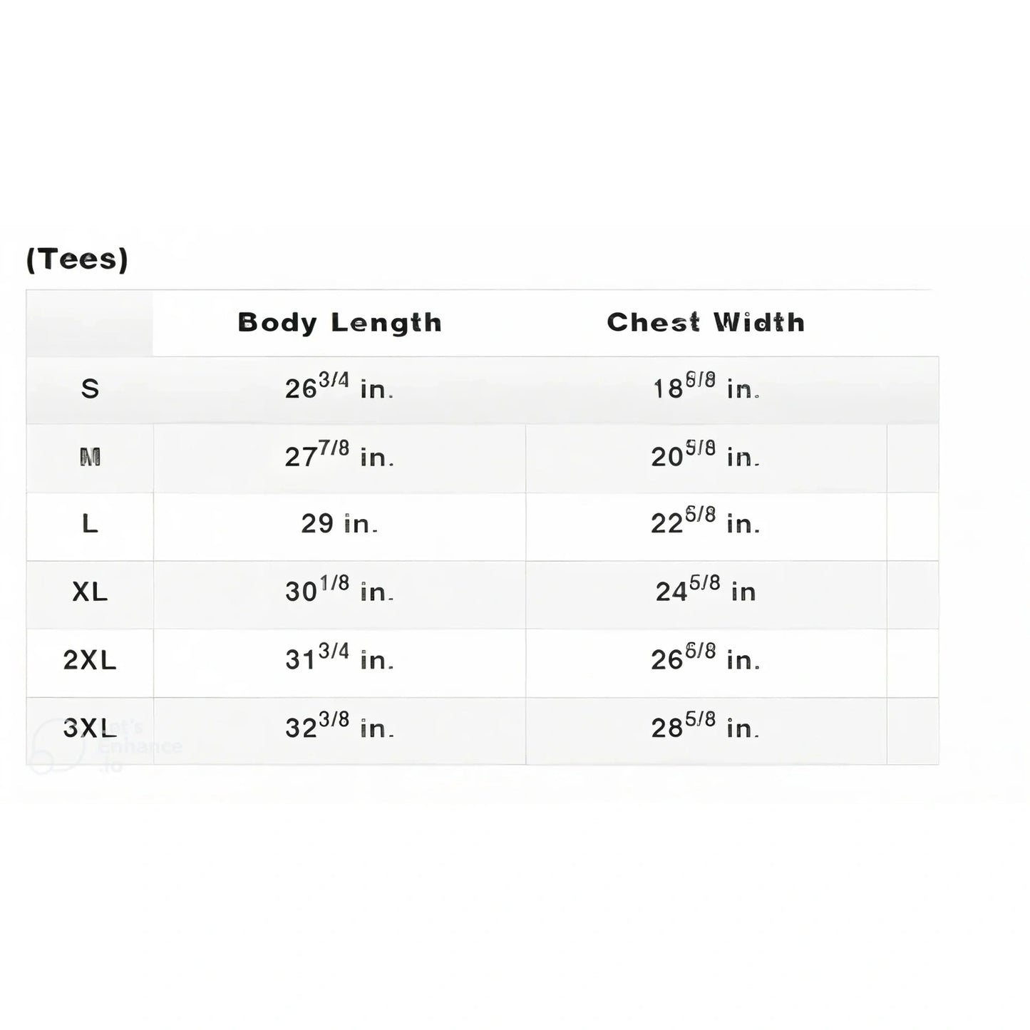 Shoyoroll 2019 CS Q1 BJJ training rash guard size chart showing body length and chest width for S to 3XL