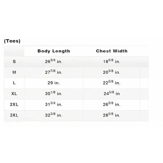 Shoyoroll 2019 CS Q1 BJJ training rash guard size chart showing body length and chest width for S to 3XL