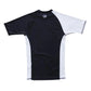 Shoyoroll 2019 Q4 White Ranked Short Sleeve Rash Guard back view in black and white