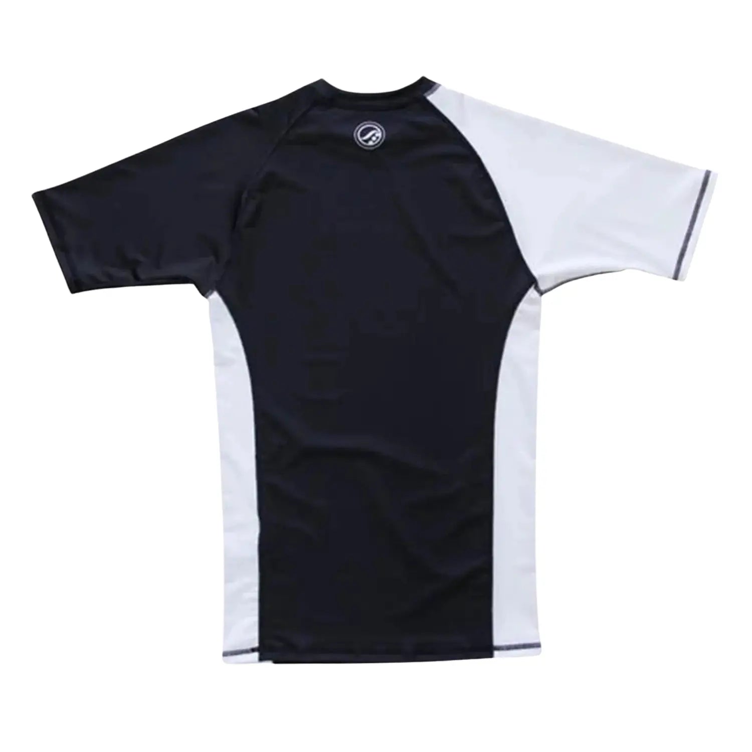 Shoyoroll 2019 Q4 White Ranked Short Sleeve Rash Guard back view in black and white