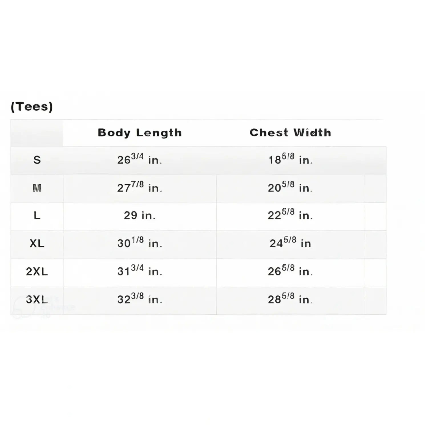 Shoyoroll 2019 Q4 White Ranked Short Sleeve Rash Guard size chart with body length and chest width measurements