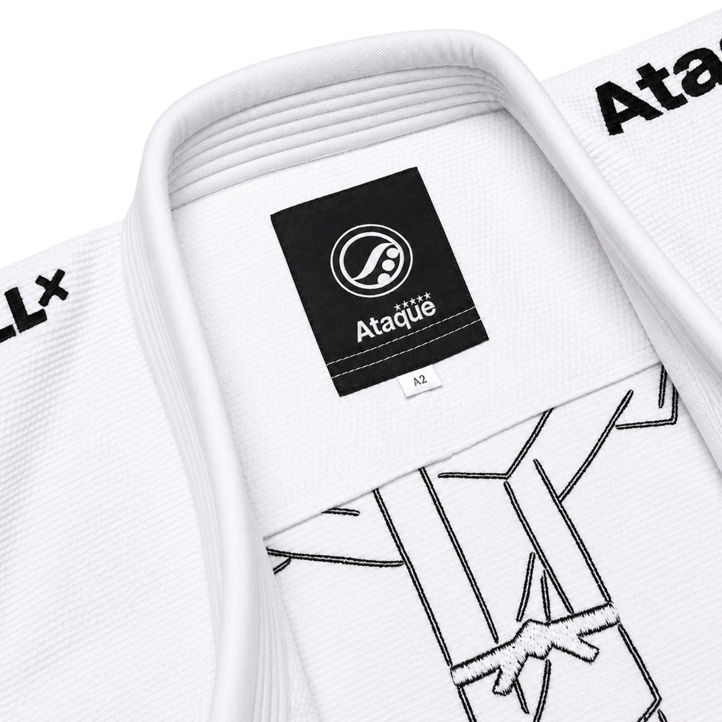 Shoyoroll Batch 111 Yu Nagaba BJJ Gi collar and Ataque label detail