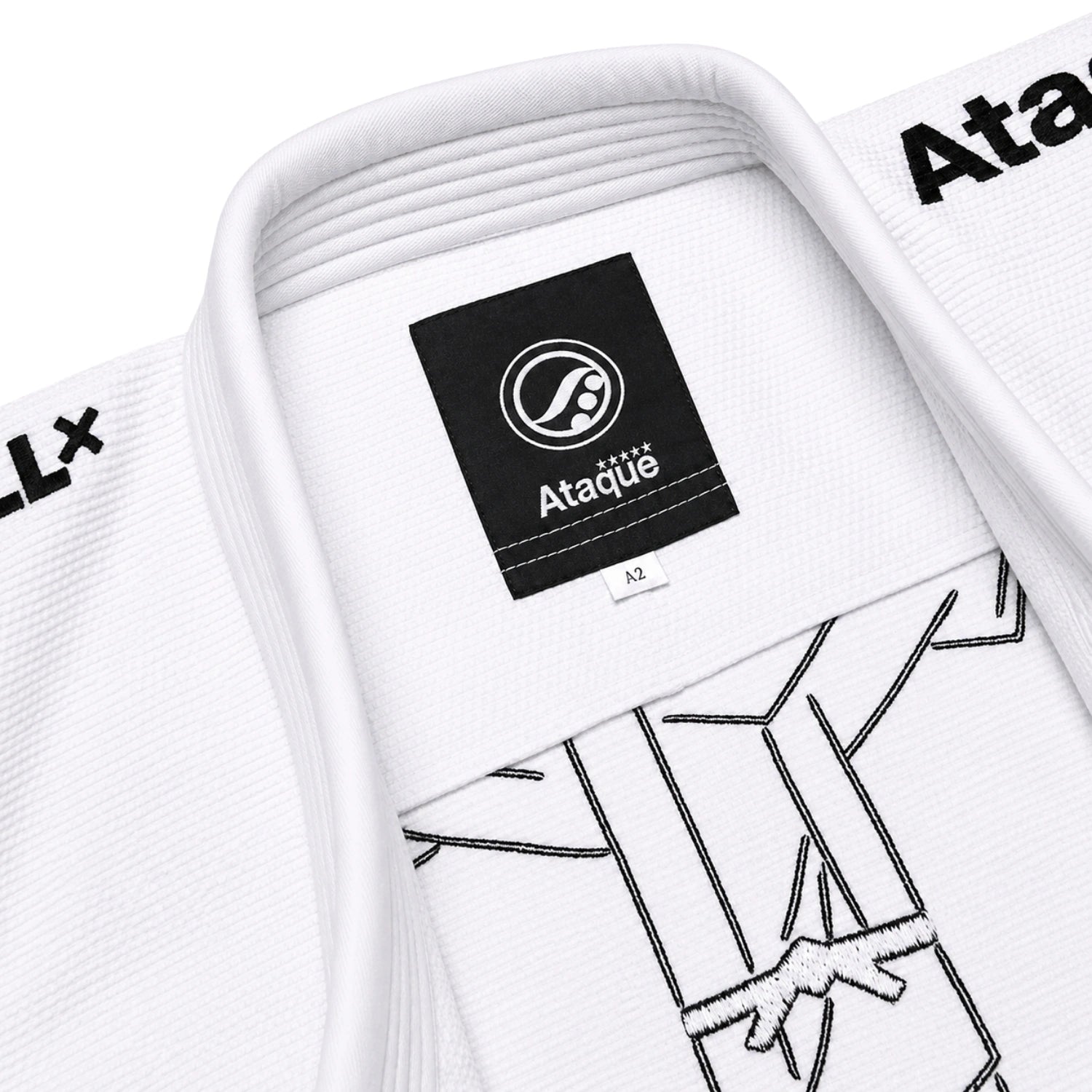 Shoyoroll Batch 111 Yu Nagaba BJJ Gi collar and Ataque label detail