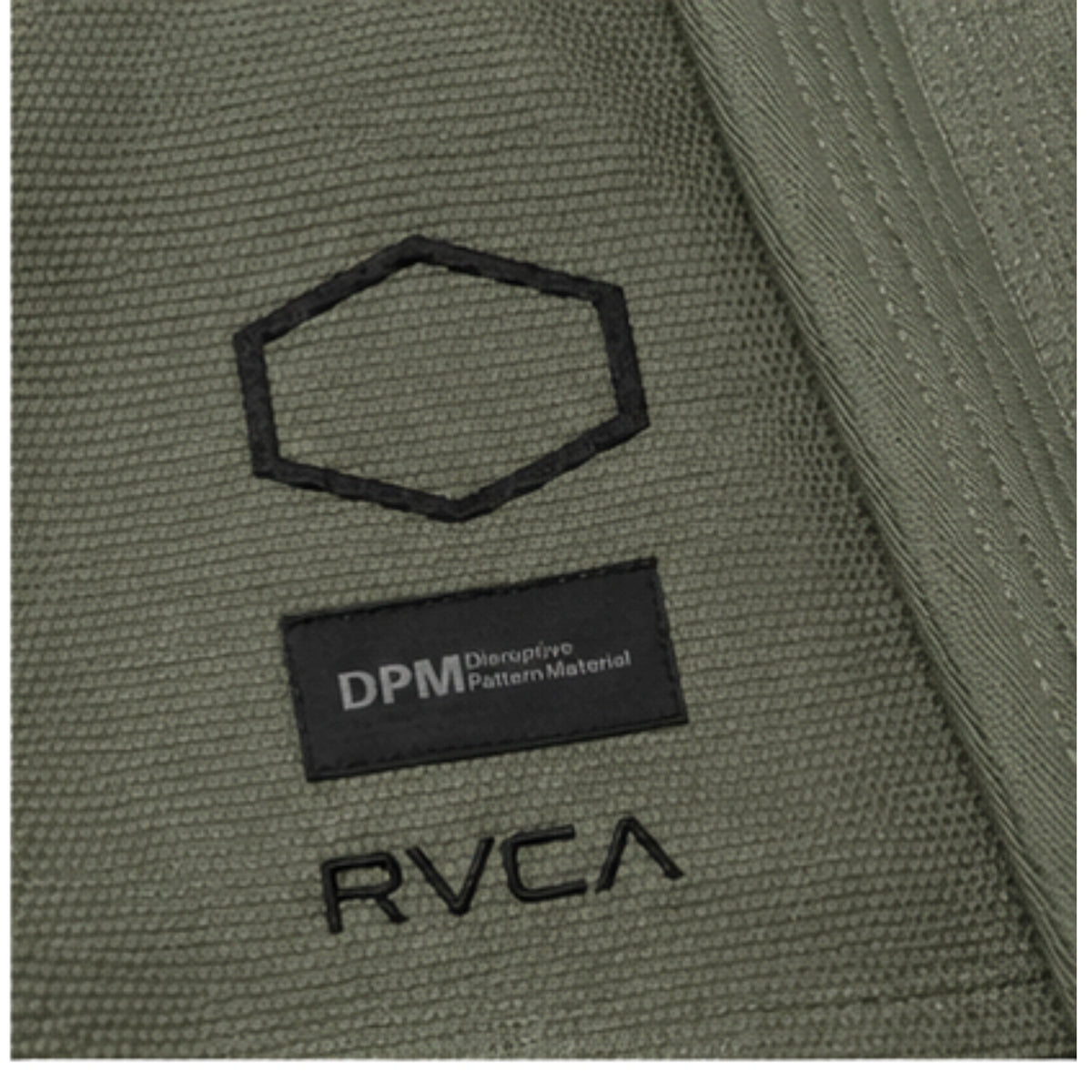 Shoyoroll Batch 114 RVCA x DPM olive BJJ gi logo detail