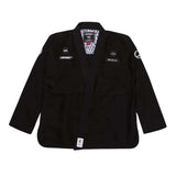 Shoyoroll Batch 115 RVCA x Heartbreakers BJJ Gi front view in black 450 GSM Brazilian Jiu-Jitsu kimono