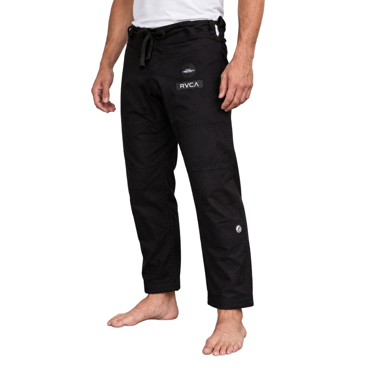 Shoyoroll Batch 115 RVCA x Heartbreakers black BJJ Gi pants with embroidered branding and drawstring waist