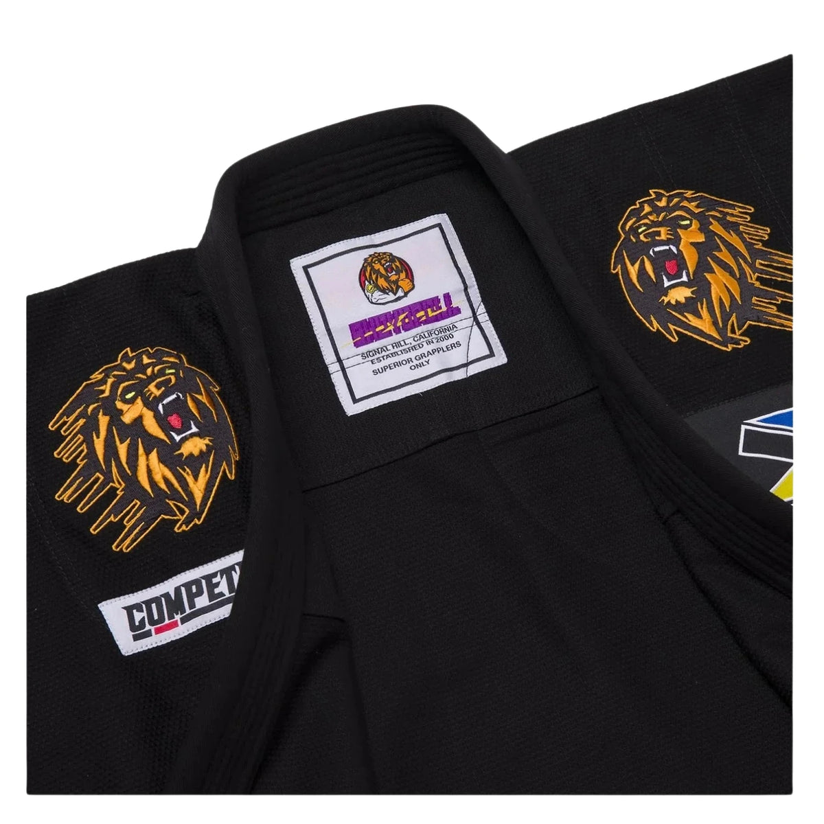 Shoyoroll Batch 124 Federation V2 black BJJ gi collar and embroidery detail