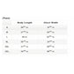 Shoyoroll Batch 146 BlackSTAR Retro BJJ rash guard size chart with body length and chest width measurements