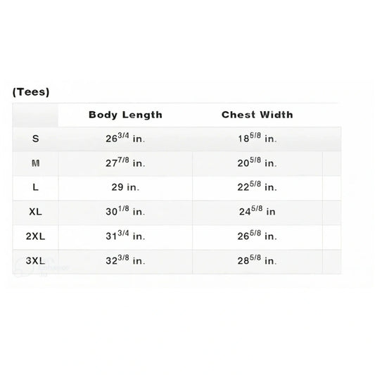 Shoyoroll Batch 146 BlackSTAR Retro BJJ rash guard size chart with body length and chest width measurements
