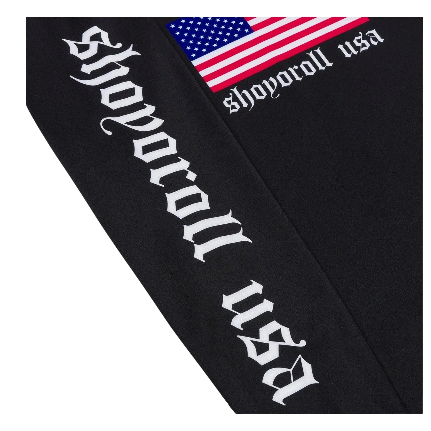 Shoyoroll Batch 151 LS24 Americana rash guard sleeve and USA flag graphic detail