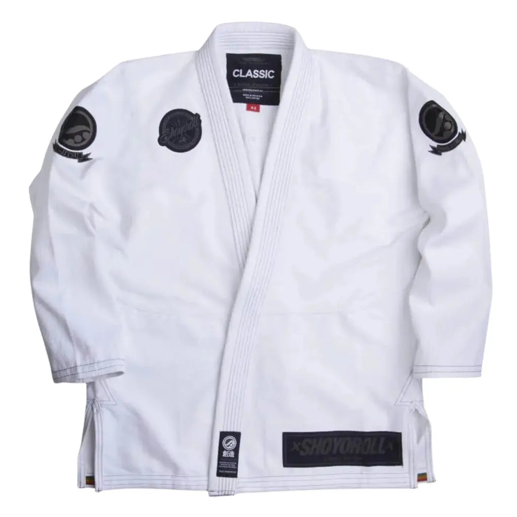 Shoyoroll Batch 51 REBEL Japan white BJJ gi front view