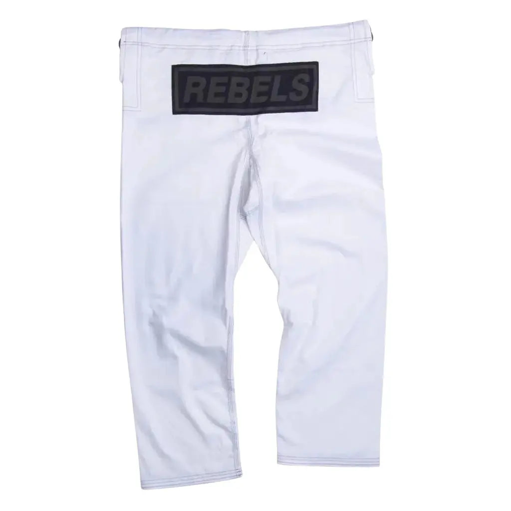 Shoyoroll Batch 51 REBEL Japan white BJJ gi pants back view