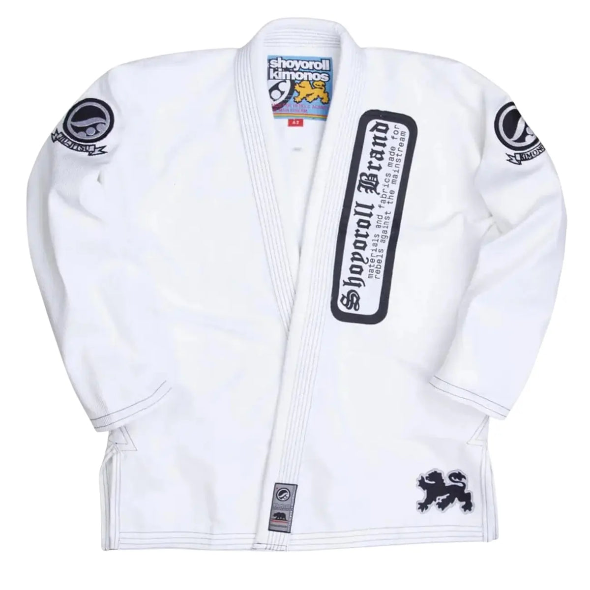 Shoyoroll Batch 55 Ranked Classic BJJ Gi white 450 GSM pearl weave jacket front view
