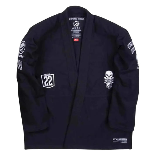 Shoyoroll Batch 66 Mission22 Project black BJJ Gi jacket with Mission 22 and skull patches