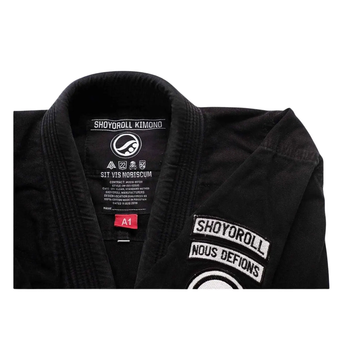 Shoyoroll Batch 66 Mission22 Project BJJ Gi collar and sleeve patches with Shoyoroll branding