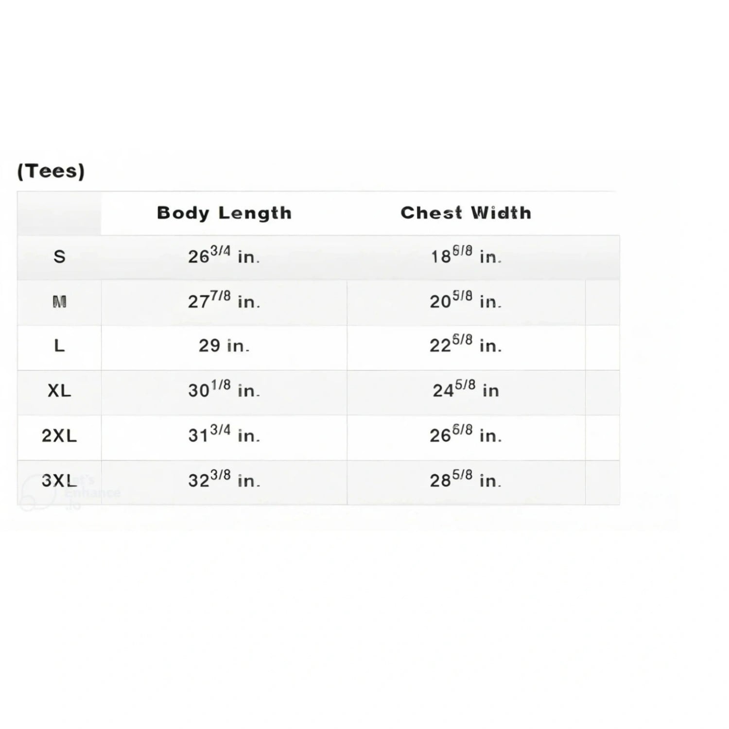 Shoyoroll Comp Edition 20.3 white long sleeve BJJ training rash guard size chart with S to 3XL measurements