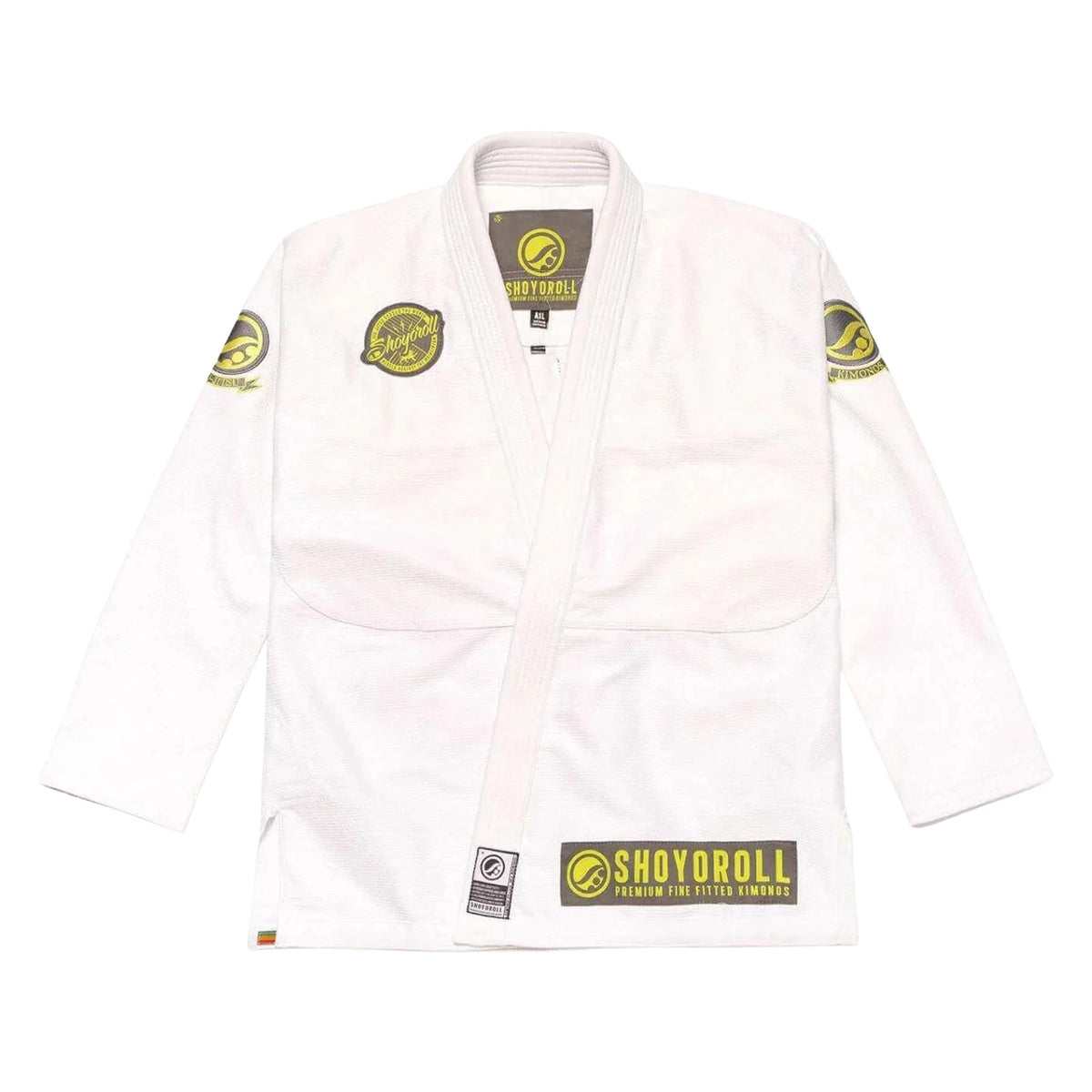 Shoyoroll Cut Batch 75 SIX white BJJ Gi 450 GSM front view