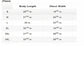 Shoyoroll Retro BJJ Rash Guard Batch 145 SuperLite size chart with body length and chest width measurements