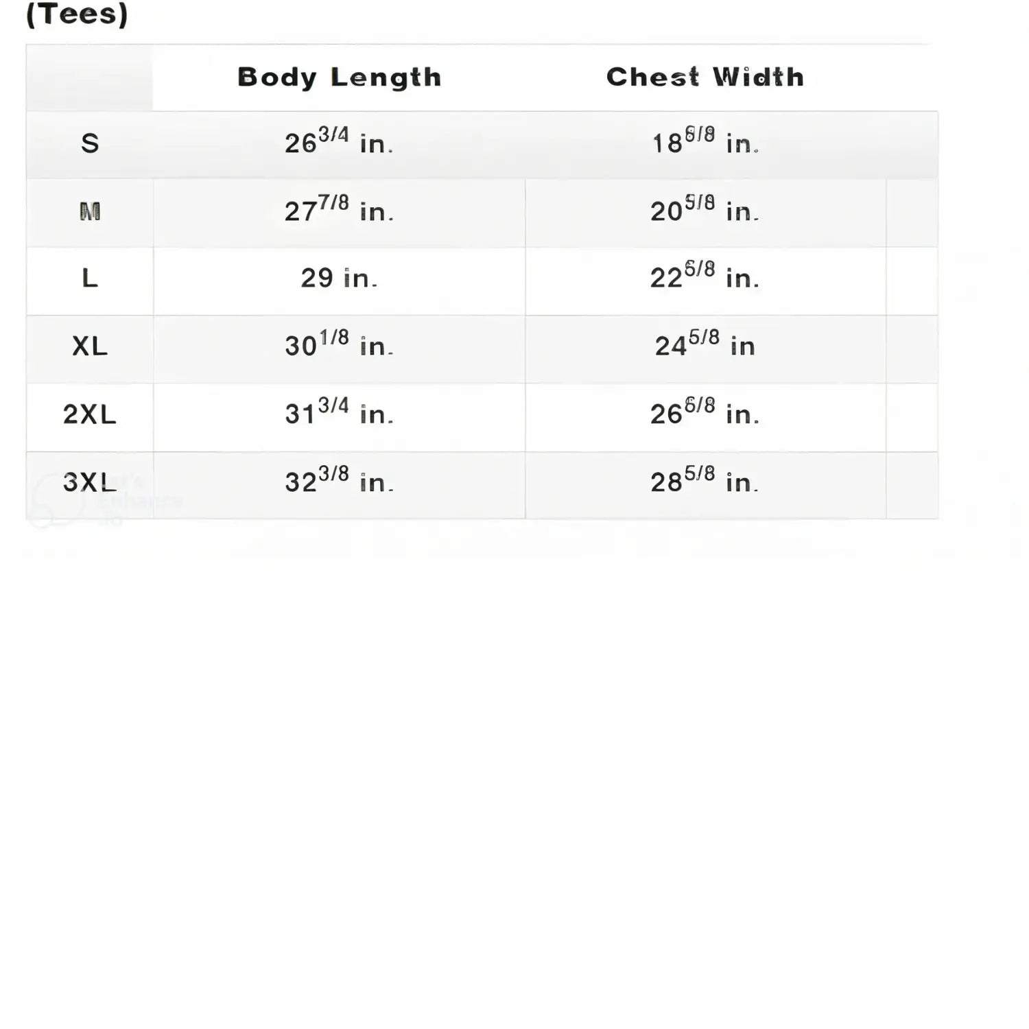 Shoyoroll Retro BJJ Rash Guard Batch 145 SuperLite size chart with body length and chest width measurements