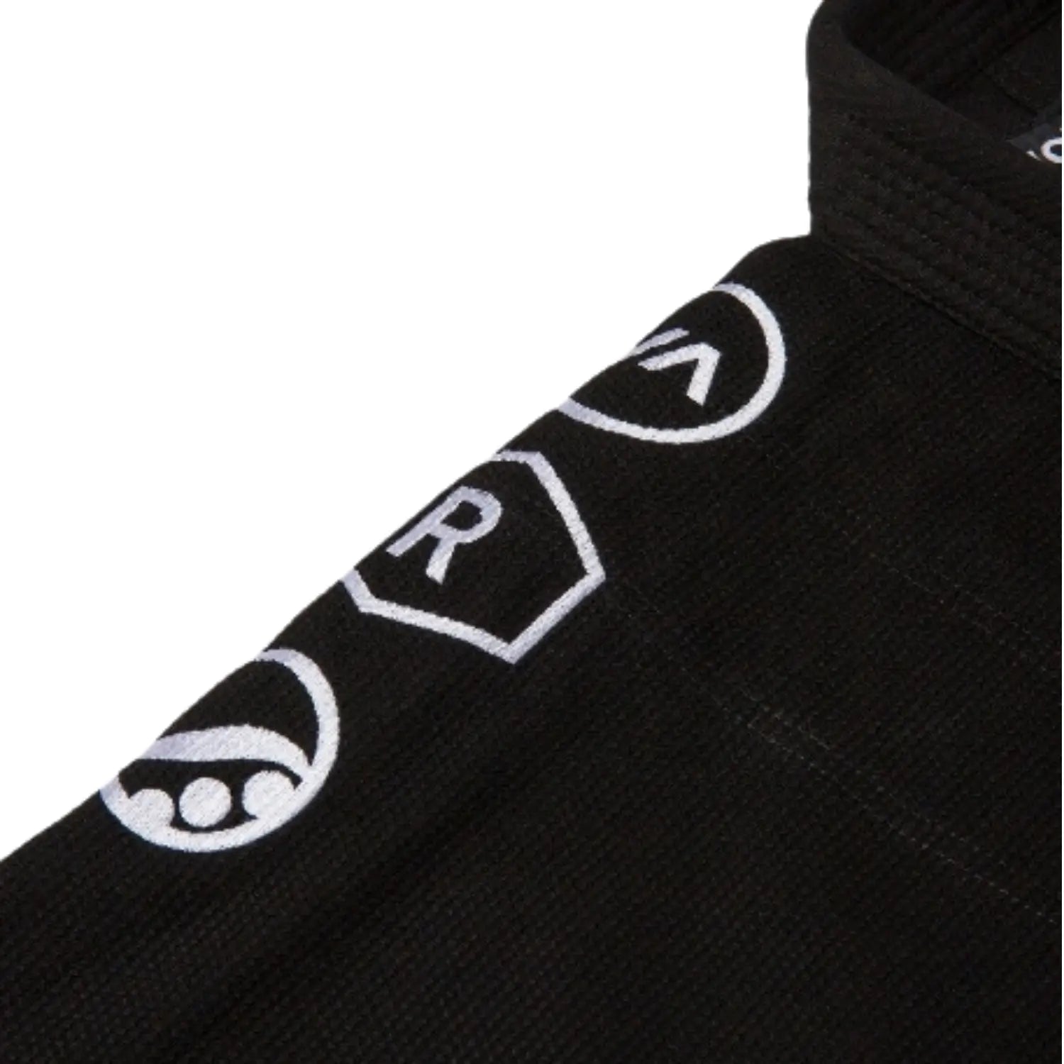 Shoyoroll RVCA x Roots BJJ Gi shoulder logo detail